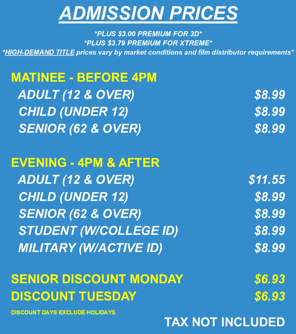 1488 Admission Prices - MAY 2025