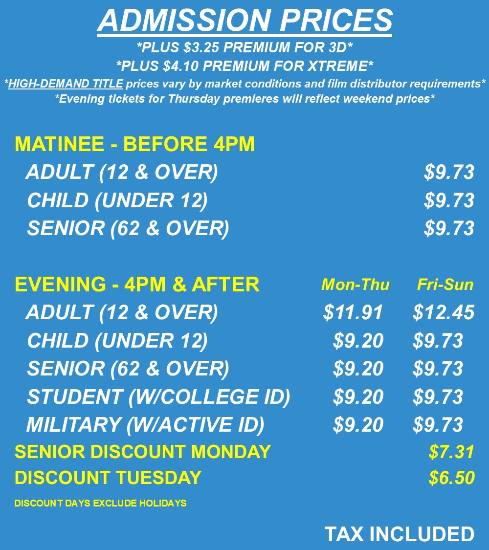 1488 Admission Prices - MAY 2025
