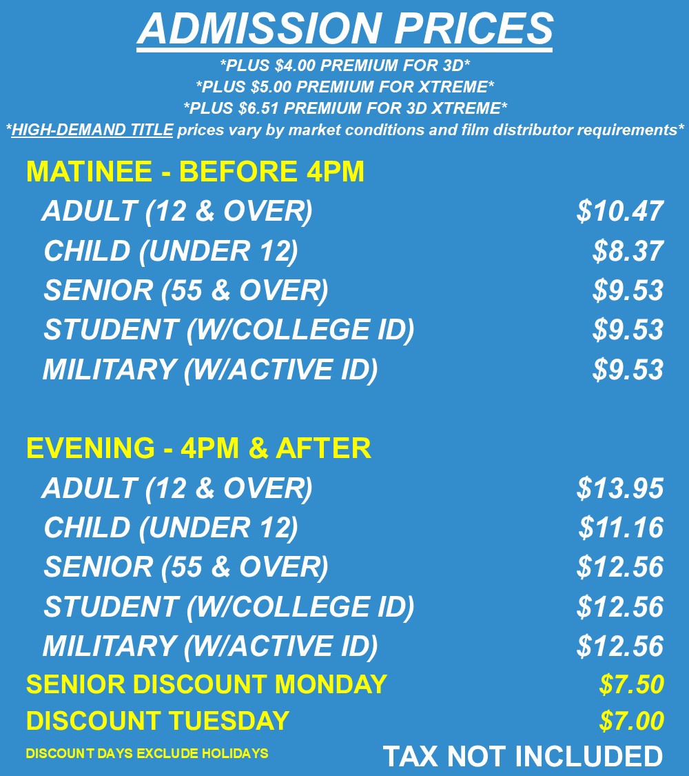 RV14 Admission Prices - MAY 2025